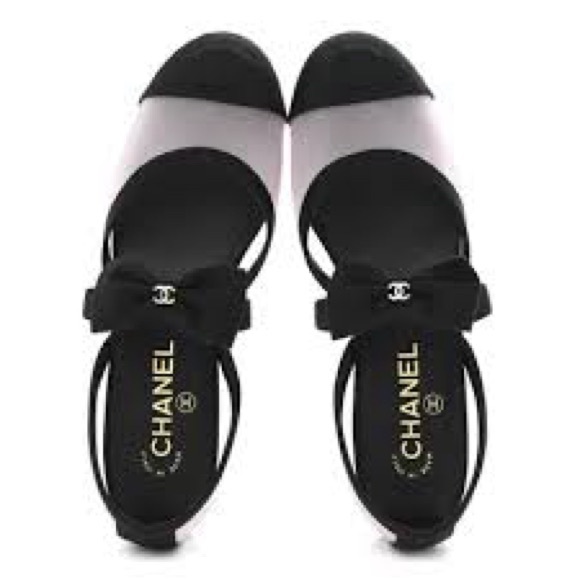 CHANEL Shoes - CHANEL Mesh Black and white Bow Flats